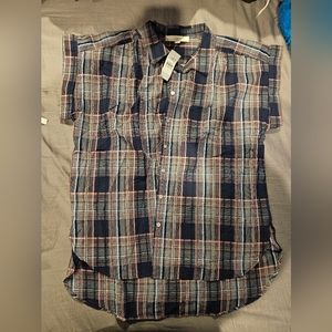 LOFT Plaid Dolman Everyday Shirt